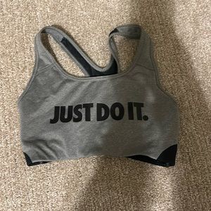 grey and black nike bra size extra small